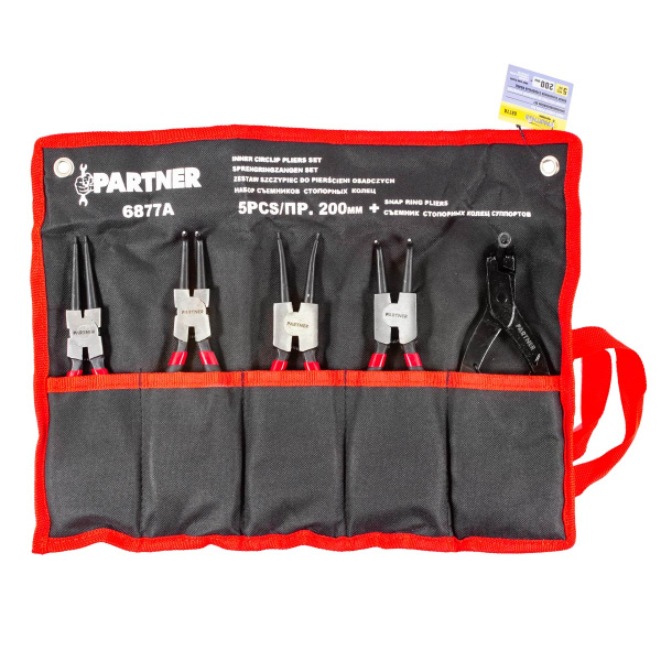 Набор съемников стопорных колец, 5пр. (L-200мм+съемник стопорных колец суппортов), на полотне