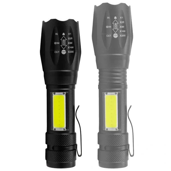 Фонарь ручной аккумуляторный с регулировкой фокуса луча (4 режима работы, аккум. 600мАч, свет.поток 140Лм, время раб. 2-3ч, время зар. 3-4ч, IPX4)