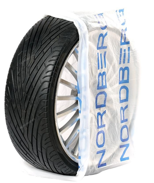 Пакеты для шин 100 шт ПНД 110х110 см 18 мкм белый с логотипом NORDBERG ЦБ-00007034