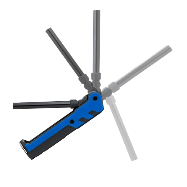 Лампа светодиодная аккумуляторная с магнитом(5W/3WCOB,150/360Lumen,3.7V,2000mAh,t зарядки 4ч,USB провод,защита гнезда зарядки,поворотная 270гр)