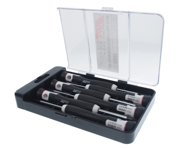 Набор отверток прецизионных JTC 5526 (PH00/0/1, SL1,5/2,5/3, L=150 мм, 6 предметов)