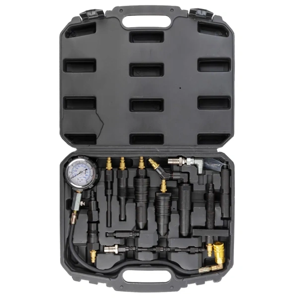 Тестер компрессии дизельного двигателя, манометр в комплекте с переходниками 13шт,в кейсе
