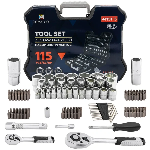 Набор инструментов 115пр. 1/4'', 1/2''(6гр.)