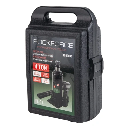 Домкрат бутылочный 4т с клапаном (высота подхвата-180мм, высота подъема-350мм, ход штока-110мм, ход винта-60мм)в кейсе