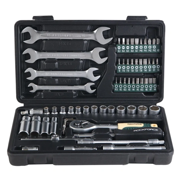 Набор инструментов 62пр.1/4''(6гр)(4-14мм, головки глуб.:8,10,12,13мм,ключи:8-15мм)