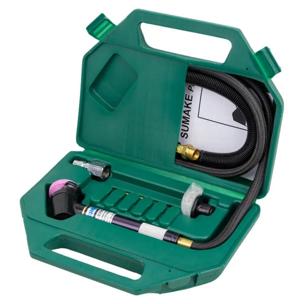 Пневмозачистная машинка угловая с гибким приводом мини в кейсе потребление воздуха 57 л/мин