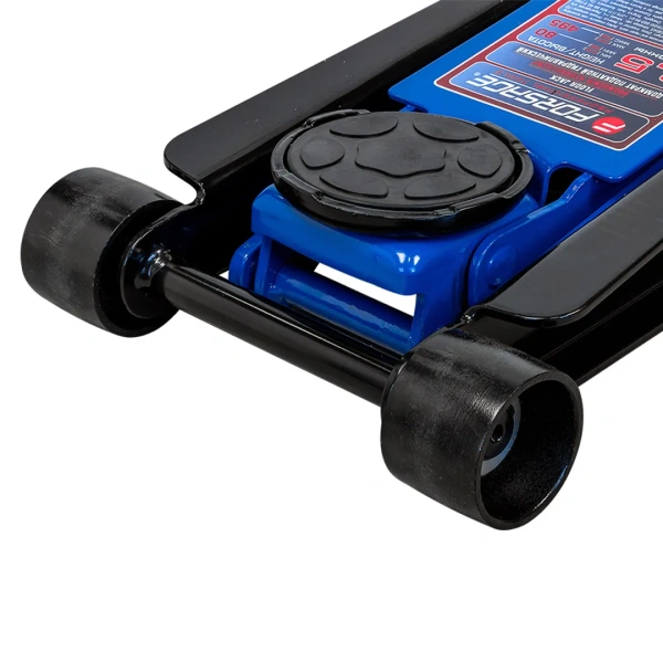 Домкрат подкатной гидравлический низкопрофильный двухпоршневой с резиновой накладкой 3,5т (h min 80мм, h max 495мм)