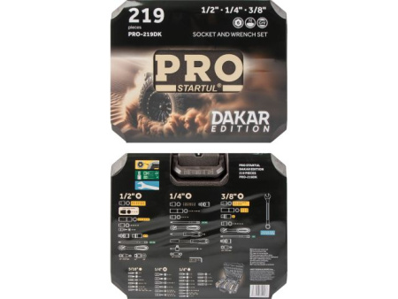 Набор головок и ключей 219пр. 1/4",3/8",1/2" PRO STARTUL DAKAR (PRO-219DK)
