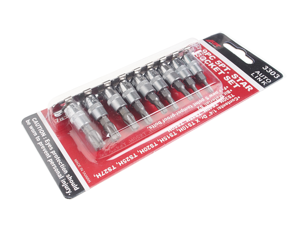Набор бит 5-ти гранных JTC 3303 (1/4", TORX, TS10H-TS50H, 9 предметов)