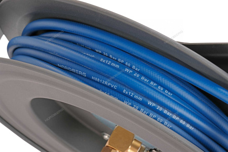 Шланг воздушный на стальной катушке гибридный ПВХ диаметр 08х12 мм 20 м NORDBERG HR0820RPVC