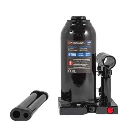 Домкрат бутылочный 6т с клапаном (высота подхвата-185мм, высота подъема-360мм)