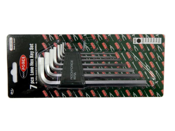 Набор ключей Г-образных 6-гранных длинных 7пр.(2.5, 3-6, 8, 10мм) в пластиковом держателе