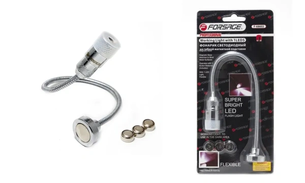 Фонарик светодиодный на гибкой магнитной подставке 1LED, в блистере