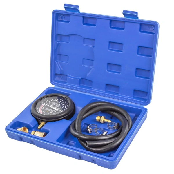 Тестер давления топлива и вакуума в наборе с резьбовыми адаптерами (8пр.) в кейсе