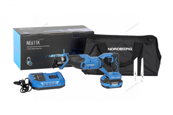 Пила сабельная аккумуляторная NORDBERG NE611K (ход 25 мм)