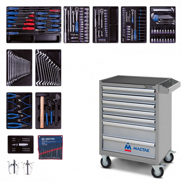 Тележка с инструментом 204 предмета KING TONY 934-100AMG