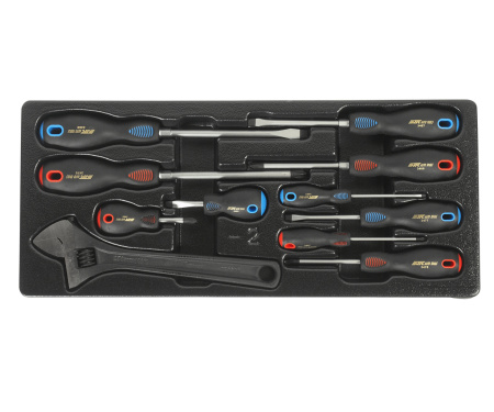 Набор инструментов слесарно-монтажный JTC B065 (65 предметов в переносном инструментальном ящике, 3 лотка)