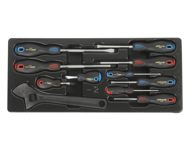 Набор инструментов слесарно-монтажный JTC B065 (65 предметов в переносном инструментальном ящике, 3 лотка)