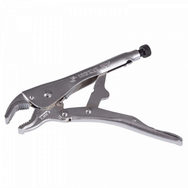 Зажим с фиксатором KING TONY 6013-10R, 250 мм, с закругленными губками