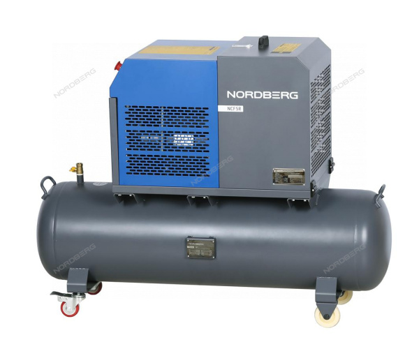Компрессор винтовой NORDBERG NCF5R (4 кВт, 10 бар, 450 л/мин, ресивер 180 л, IP54)