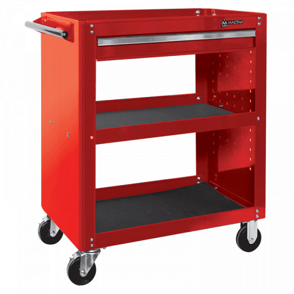 Тележка открытая "ОПТИМА" МАСТАК 520-01580MR, 3 полки и ящик
