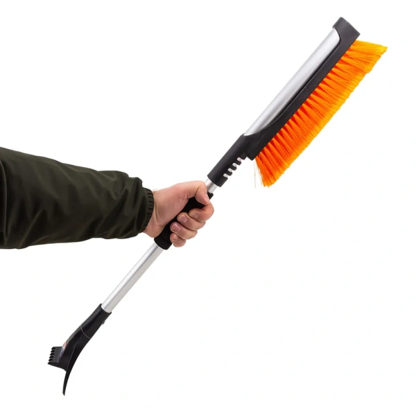 Щетка для снега телескопическая со скребком 80-100см