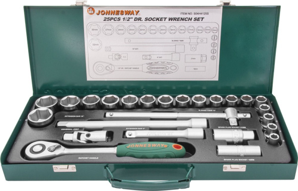Набор головок торцевых S04H4125S, 1/2"DR, 10-32 мм, 25 предметов