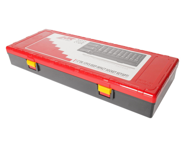 Набор головок торцевых 6-ти гранных ударных глубоких JTC K4121 (1/2", 10-32 мм, 12 предметов в кейсе)