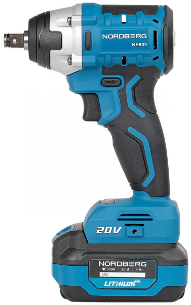 Гайковерт аккумуляторный 1/2" 20В 300 Нм с 4A акк. и зар. уст-вом 4A в мешке NORDBERG NE803K