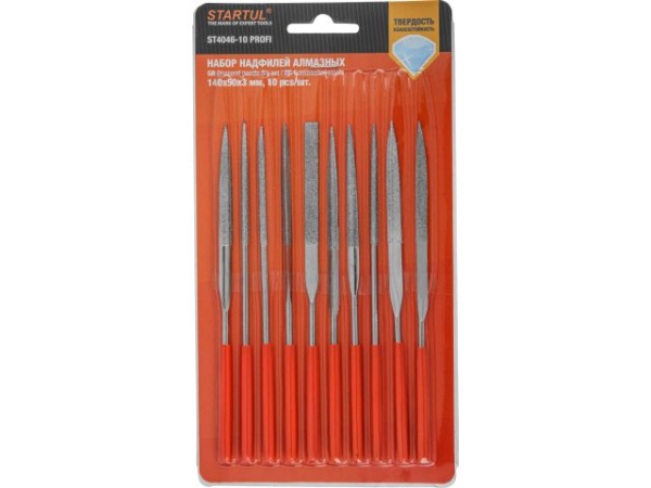 Набор надфилей алмазных 140х50х3мм 10шт. STARTUL PROFI (ST4046-10)