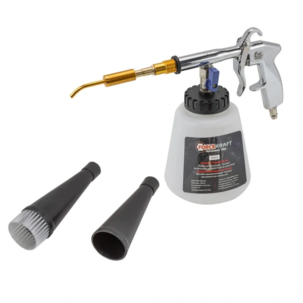 Пистолет пневматический ''Tornado'' для химчистки салона а/м с емкостью 1л (4000-8000об/мин, расход воздуха 350 л/мин,6-9.2 бар)