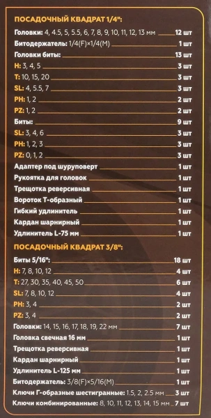 Набор инструментов 82 пр. 1/4''3/8''(6гр.)(4-22мм)