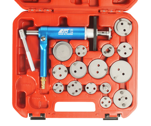 Приспособление для обслуживания тормозных цилиндров с пневмоприводом комплект JTC 4687 (15 адаптеров)