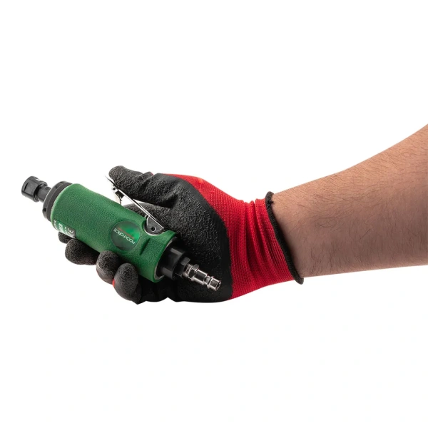 Пневмозачистная машинка с прорезиненной рукояткой(цанги:3мм,6мм, 25000об/мин, 128л/мин,6.3Bar,штуцер 1/4'')