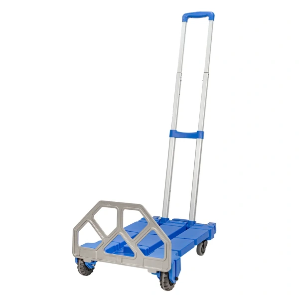 Тележка складная платформенная/для багажа с телескопич. ручкой+набор эластичных шнуров(в разложенном виде:53х43х110см,в сложенном:59х43х13см,г/п200кг)