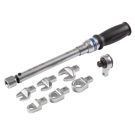 Ключ динамометрический серии "FIT" KING TONY 345102D08MR (9х12 мм, с набором насадок 10-17 мм, 4-20 Нм, кейс)