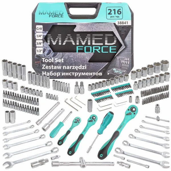 Набор инструментов 216пр. 1/4''3/8''1/2''(6гр.)(4-32мм)