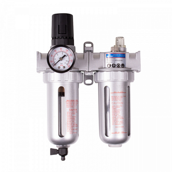 Фильтр влагоотделитель с редуктором и лубрикатором 1/4", 10 БАР KING TONY 799A0-23C