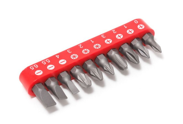 Набор бит 10пр. 1/4''(PH.0,1,2,3, PZ.1,2,3, SL 4, 5.5, 6.5мм-25мм),в блистере