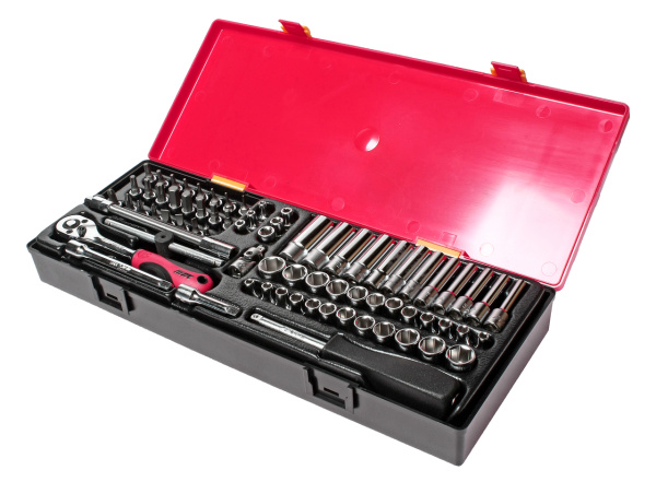 Набор головок торцевых 6-ти гранных JTC K2732 (1/4", 73 предмета в кейсе)