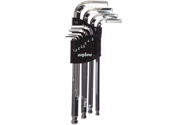 Набор ключей торцевых шестигранных с шаром Ombra 952310 H1.5-H10, 10 предметов