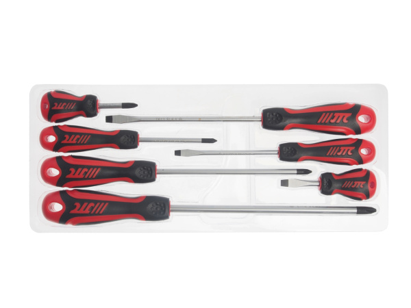 Набор отверток усиленных JTC 7643 (SL5.5x100, SL6.5x38, SL6.5x150, PH1x75, PH2x38,150 PH3x200, 7 предметов)