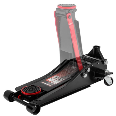 Домкрат подкатной гидравлический двухпоршневой 3т низкопрофильный с прорезиненной накладкой на рукоятке (h min 75мм, h max 510мм)FK-T830018 DS 