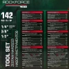 Набор инструментов 142пр. 1/4'', 3/8'', 1/2''(6гр.)