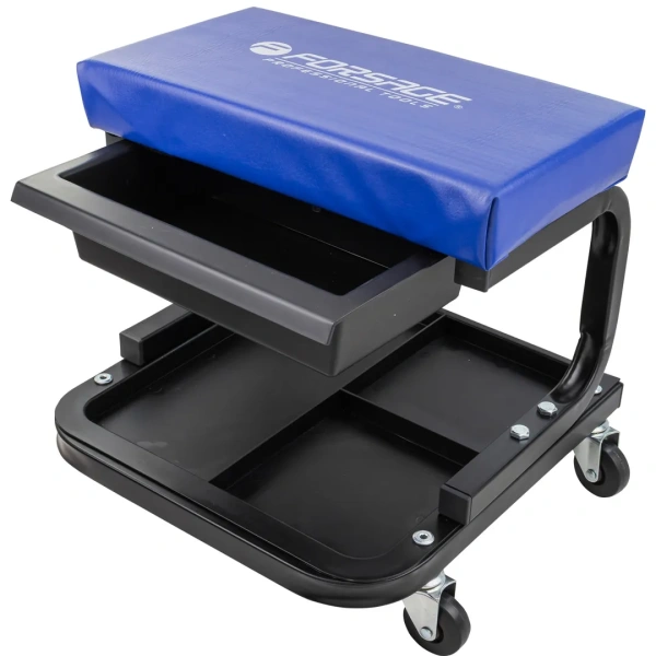 Стул автослесаря с инструментальной полкой на колесах (220х375мм)