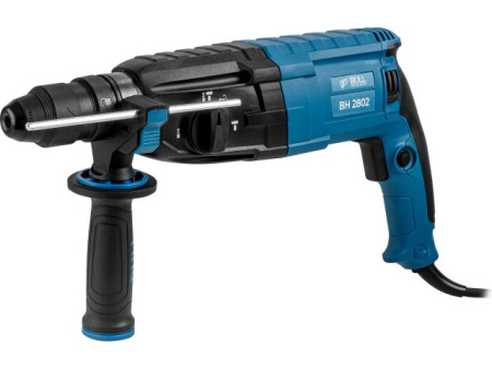 Перфоратор BULL BH 2802 в чем. 850 Вт, 3.2 Дж, 28 мм, 4 реж. + 2 зубила, 3 сверла, БЗП в комплекте