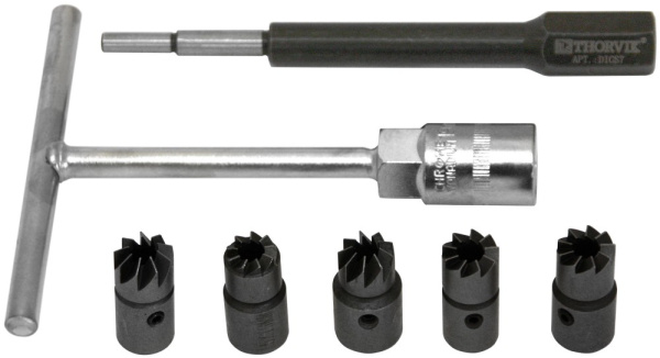 Набор для восстановления посадочных отверстий дизельных форсунок Thorvik DICS7 (7 предметов)