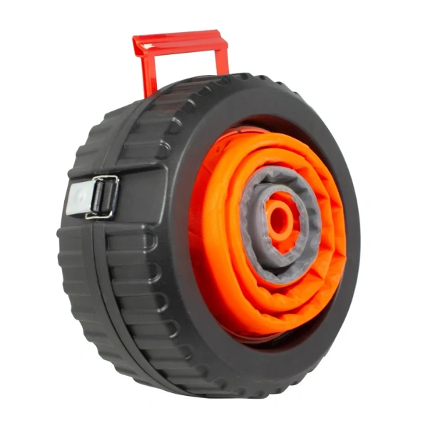 Набор инструментов ''в дорогу''14пр.(трос,стартовые провода,перчатки,жилет,нож,отвертка,изолента,утконосы,молоток,сигнальный фонарь), кейс ''колесо''