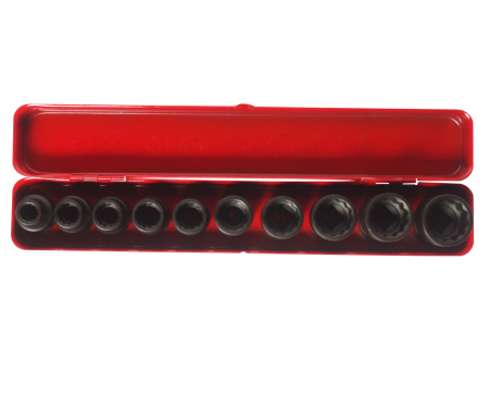 Набор головок торцевых 12-ти гранных ударных JTC J410P (1/2", 10-24 мм, 10 предметов)