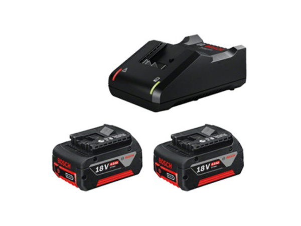 Комплект аккумулятор 18.0 В GBA18 V 2 шт. + зарядное устройство GAL 18-40 (Набор GBA 18 V 4,0Ah 2 шт. + GAL 18-40) (BOSCH)
